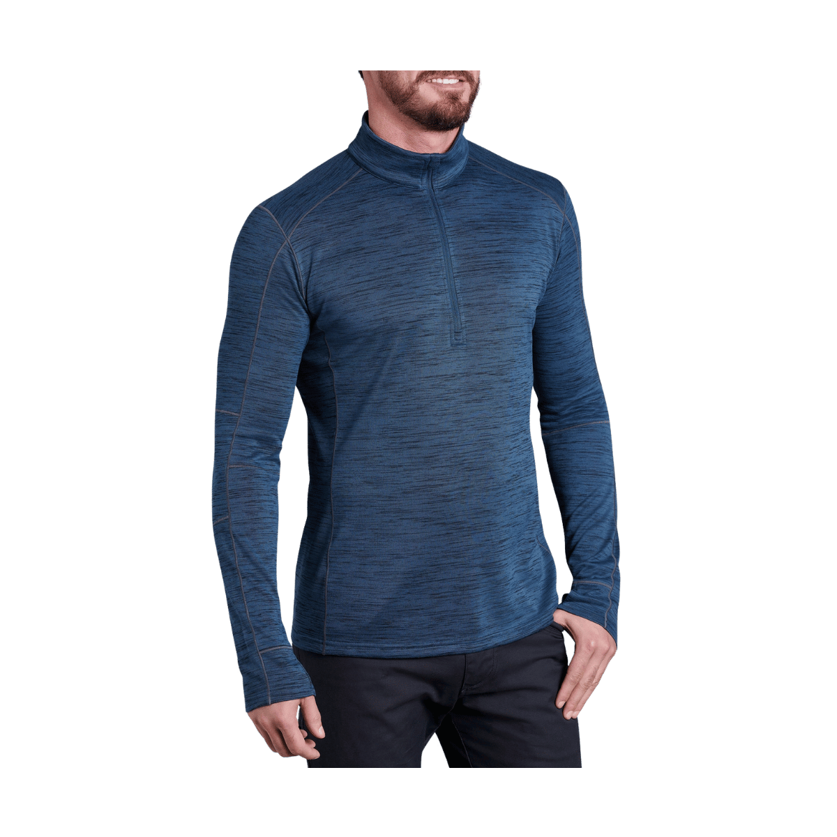 KUHL MEN'S 1/4 ZIP ALLOY - MIDNIGHT - FRONT VIEW
