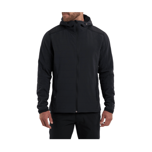 KUHL MEN'S AERO FLEECE HOODY - BLACKOUT - FRONT VIEW