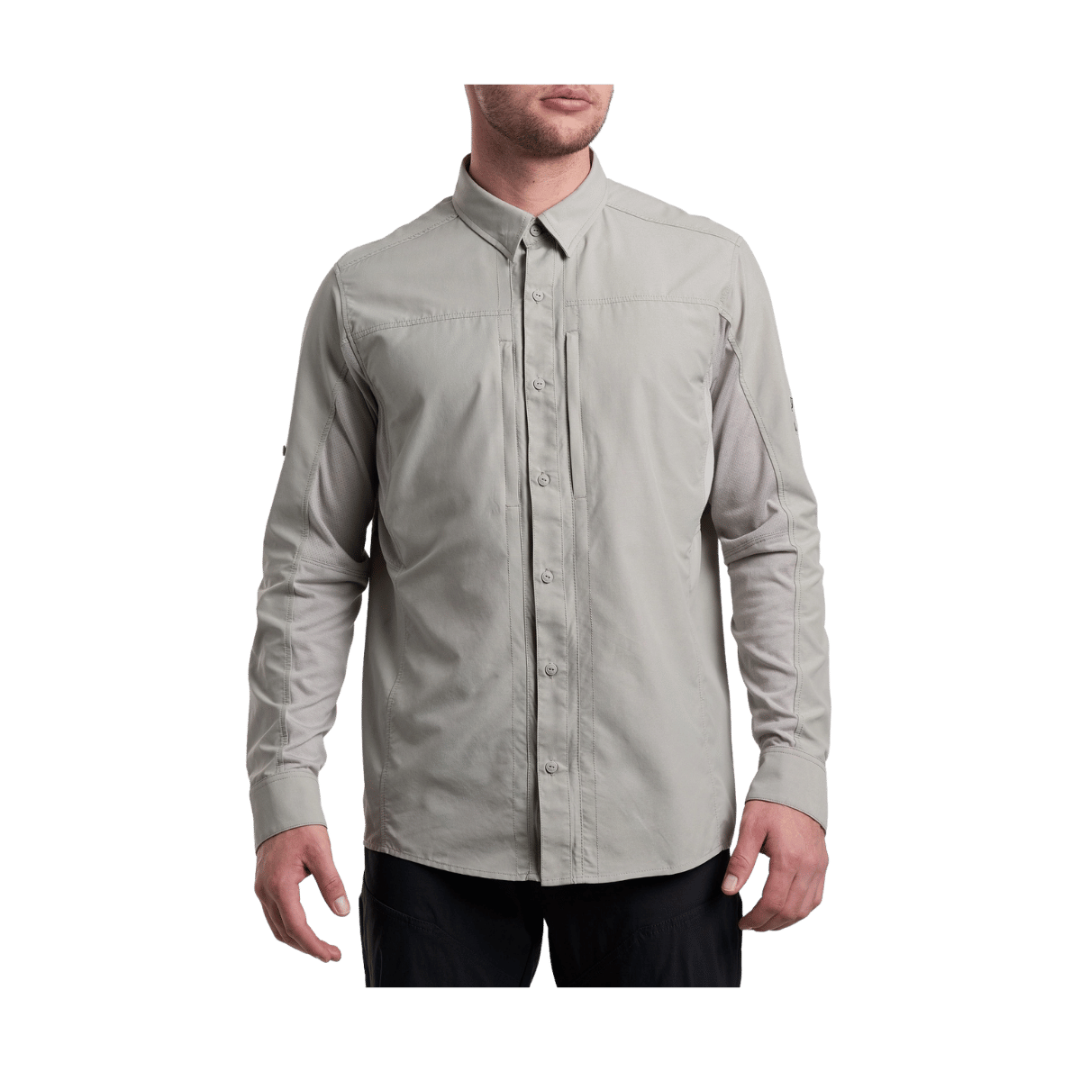 KUHL MEN'S AIRSPEED LONG SLEEVE SHIRT - CLOUD GRAY - FRONT VIEW