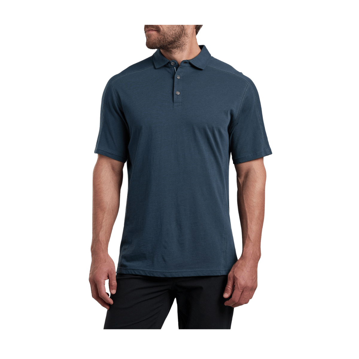 KUHL MEN'S BRAZEN KUHLDRY POLO - PIRATE BLUE - FRONT VIEW