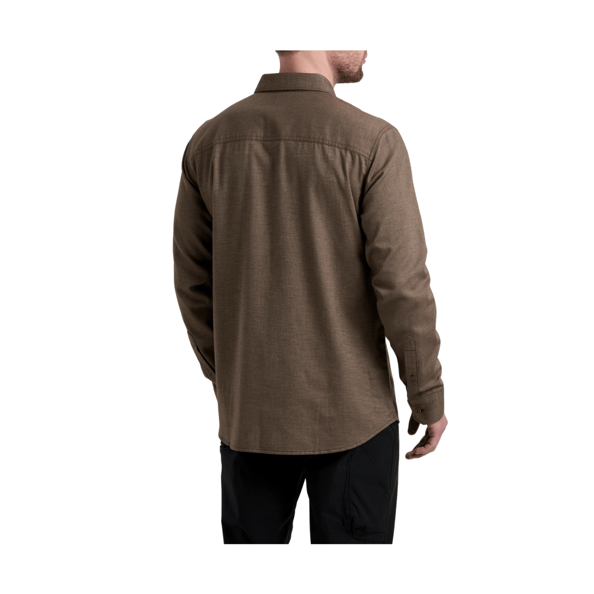 KUHL MEN'S DESCENDR FLANNEL LONG SLEEVE - SAND STORM - BACK VIEW