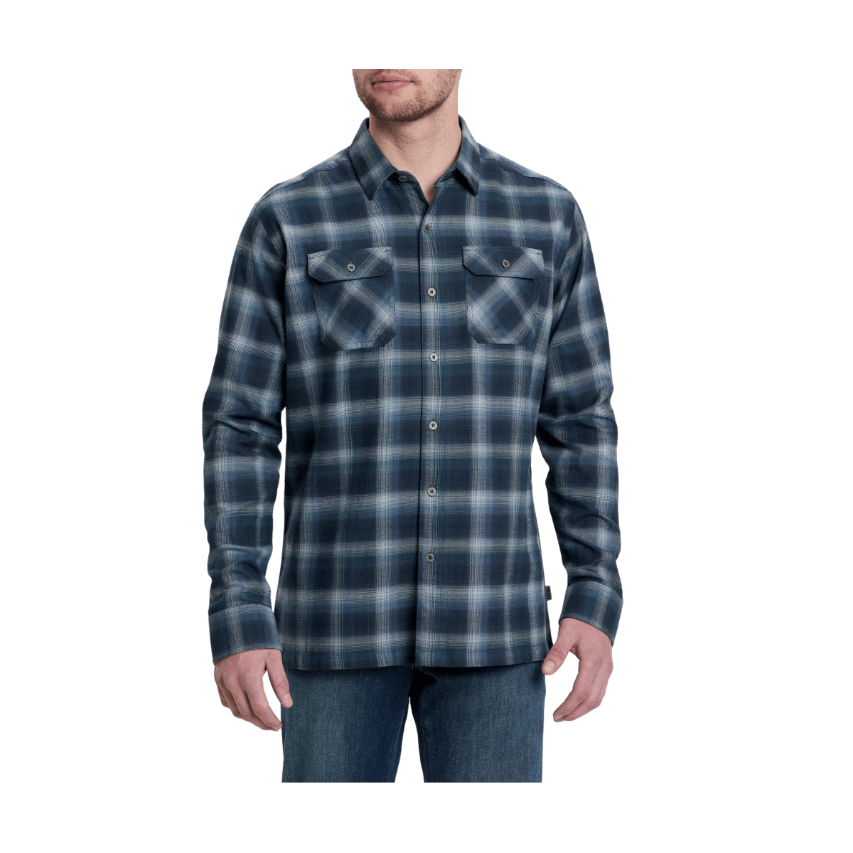 KUHL MEN'S DILLINGR FLANNEL LONG SLEEVE - BLUE CREEK - FRONT VIEW