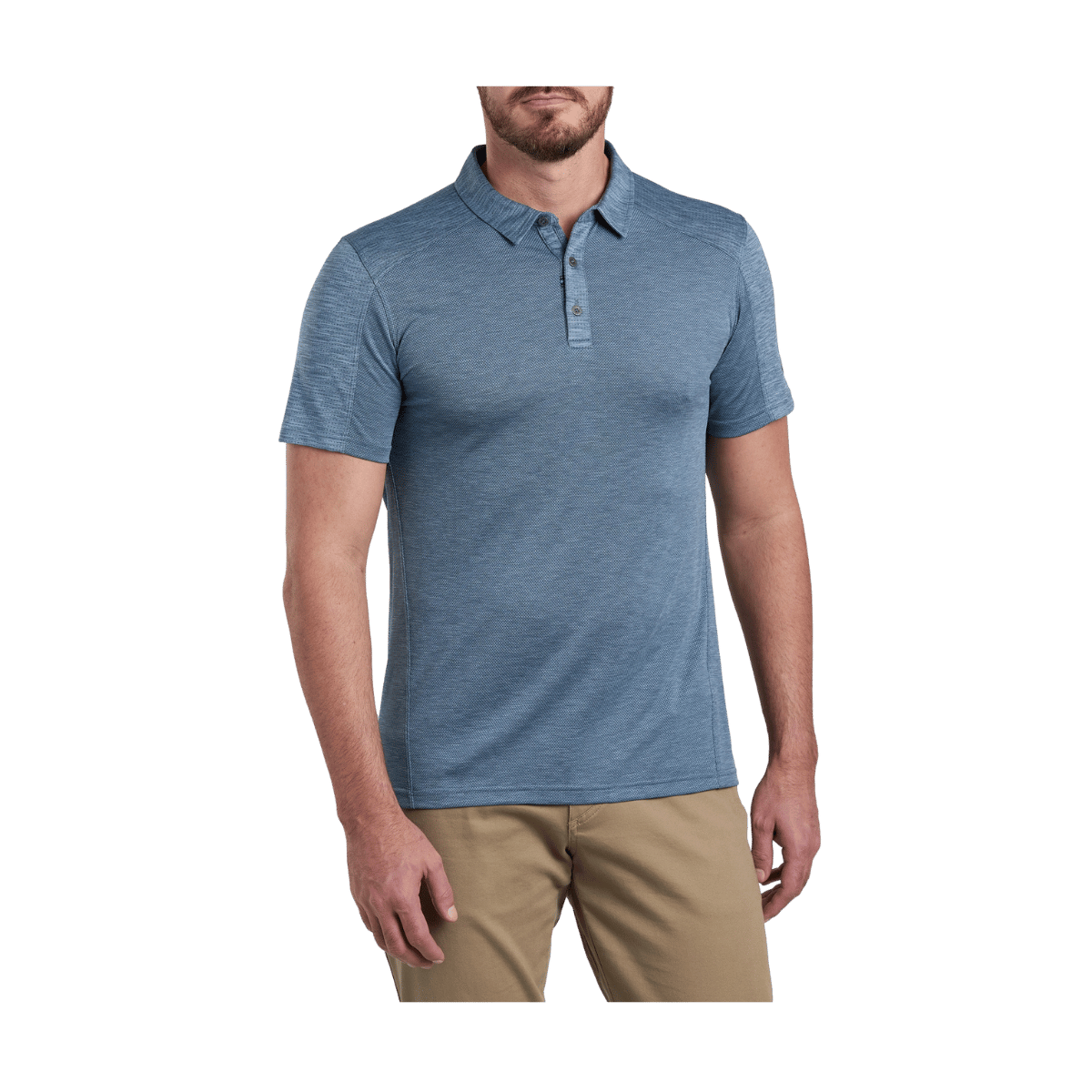 KUHL MEN'S ENGINEERED POLO - BLUE COVE - FRONT VIEW