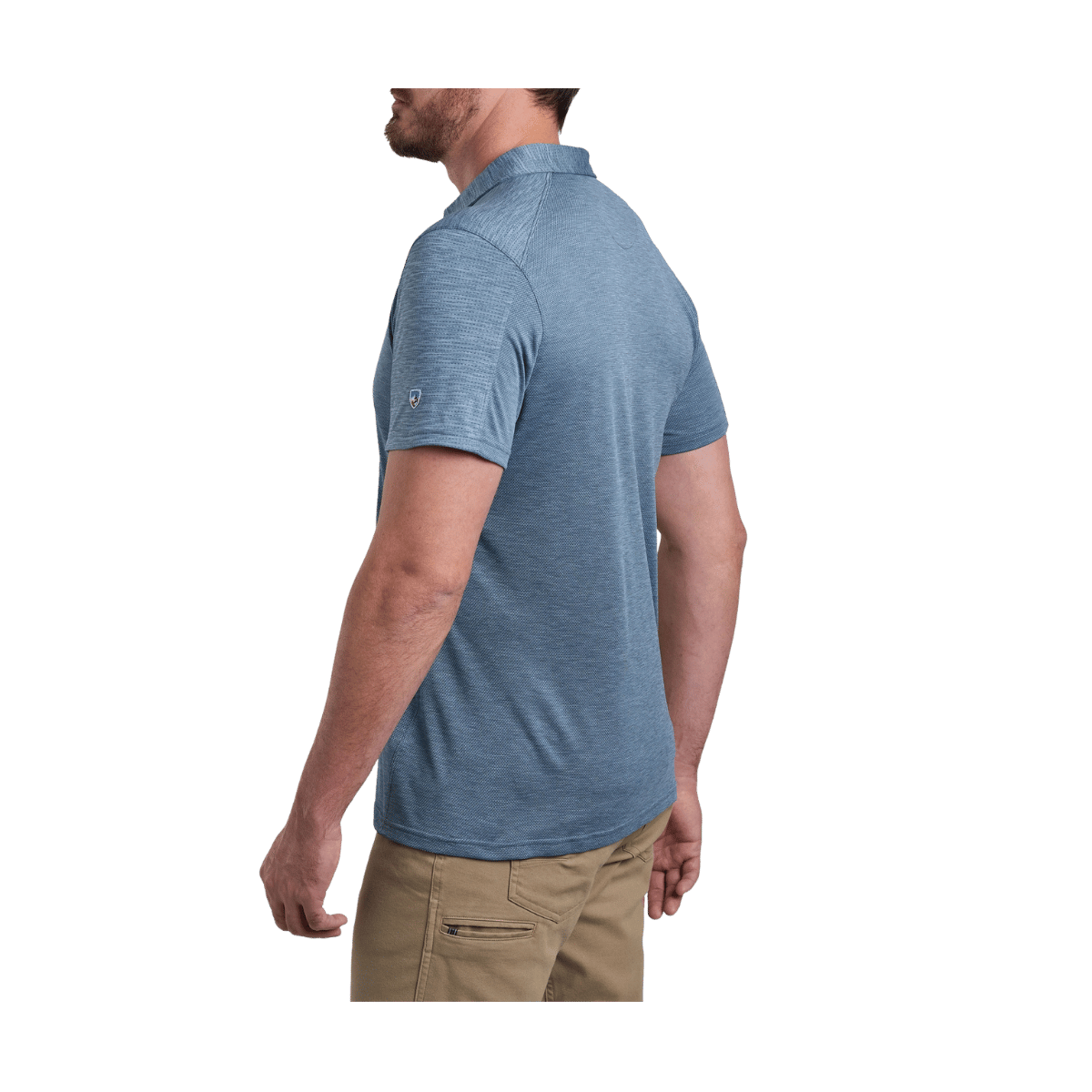 KUHL MEN'S  ENGINEERED POLO - BLUE COVE - SIDE VIEW
