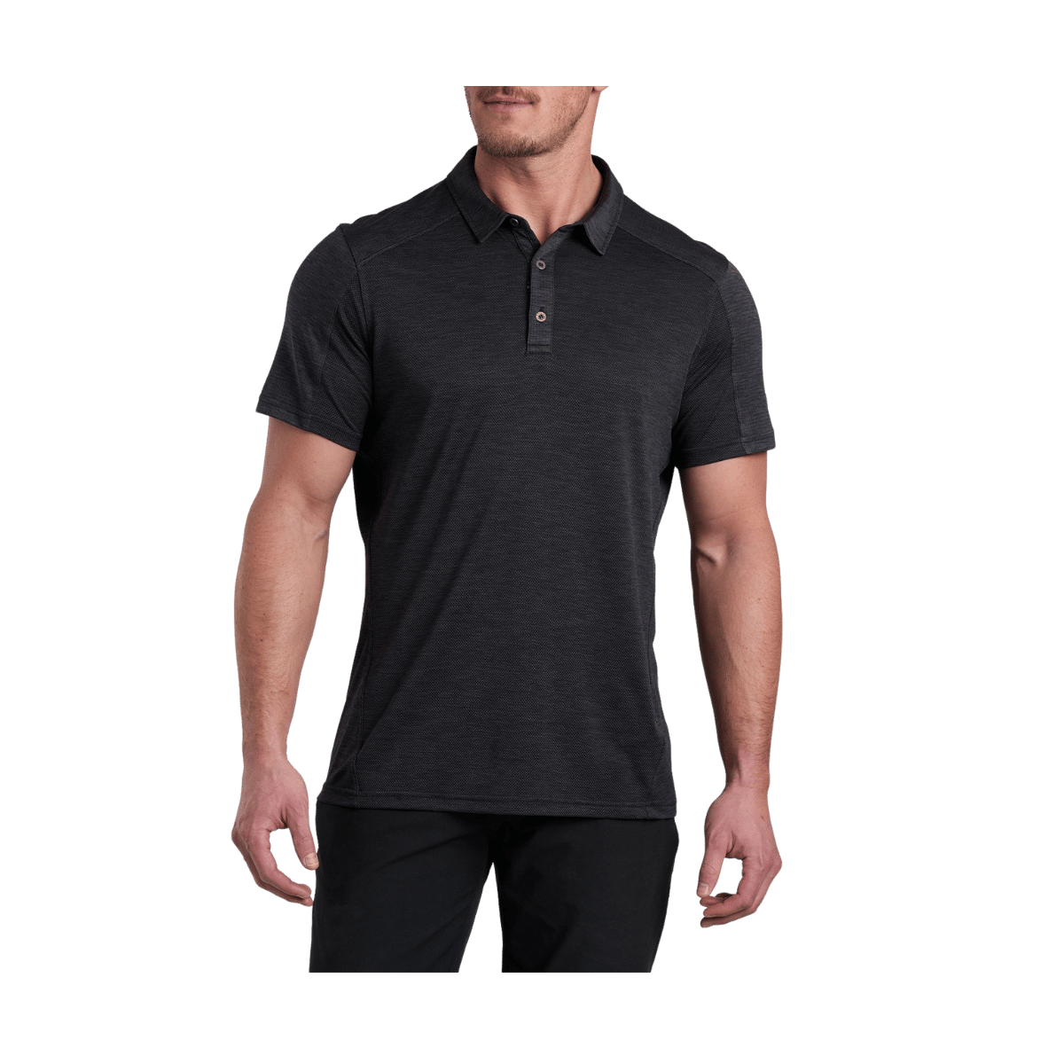 KUHL MEN'S ENGINEERED POLO - BLACK - FRONT VIEW