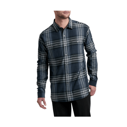 KUHL MEN'S FUGITIVE FLANNEL LONG SLEEVE - CITY NIGHT - FRONT VIEW