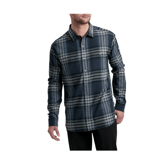KUHL MEN'S FUGITIVE FLANNEL LONG SLEEVE - CITY NIGHT - FRONT VIEW
