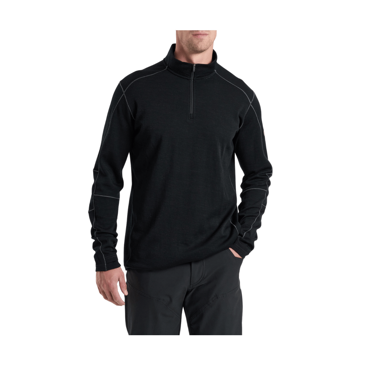 KUHL MEN'S INVIGORATR 1/4 ZIP LONG SLEEVE - RAVEN - FRONT VIEW