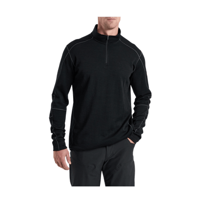KUHL MEN'S INVIGORATR 1/4 ZIP LONG SLEEVE - RAVEN - FRONT VIEW