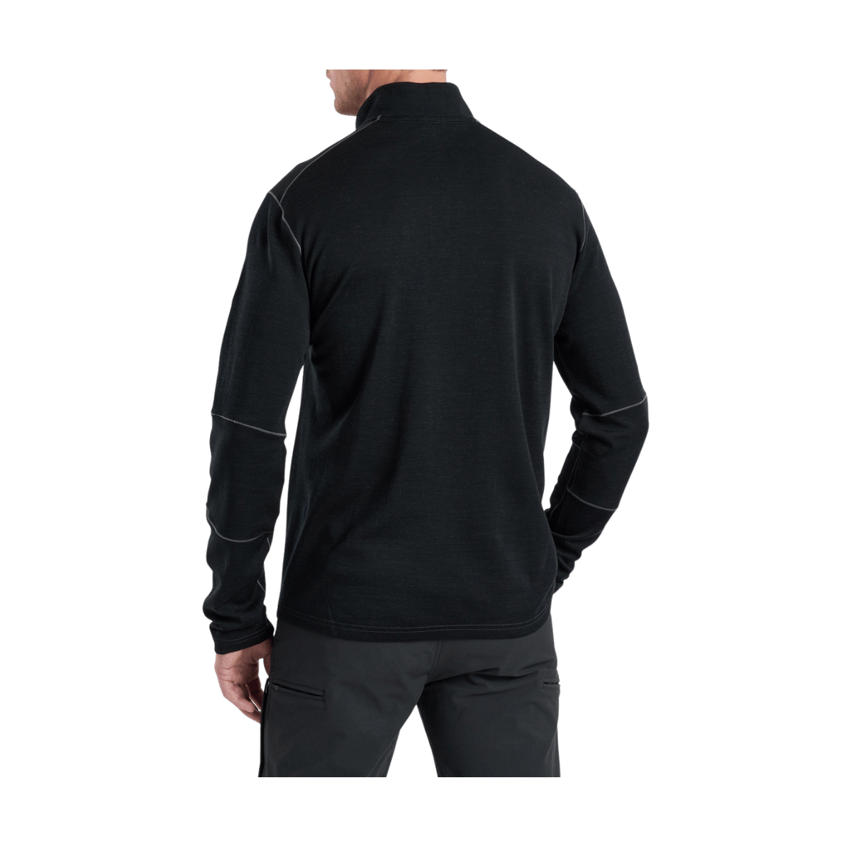 KUHL MEN'S INVIGORATR 1/4 ZIP LONG SLEEVE - RAVEN - BACK VIEW