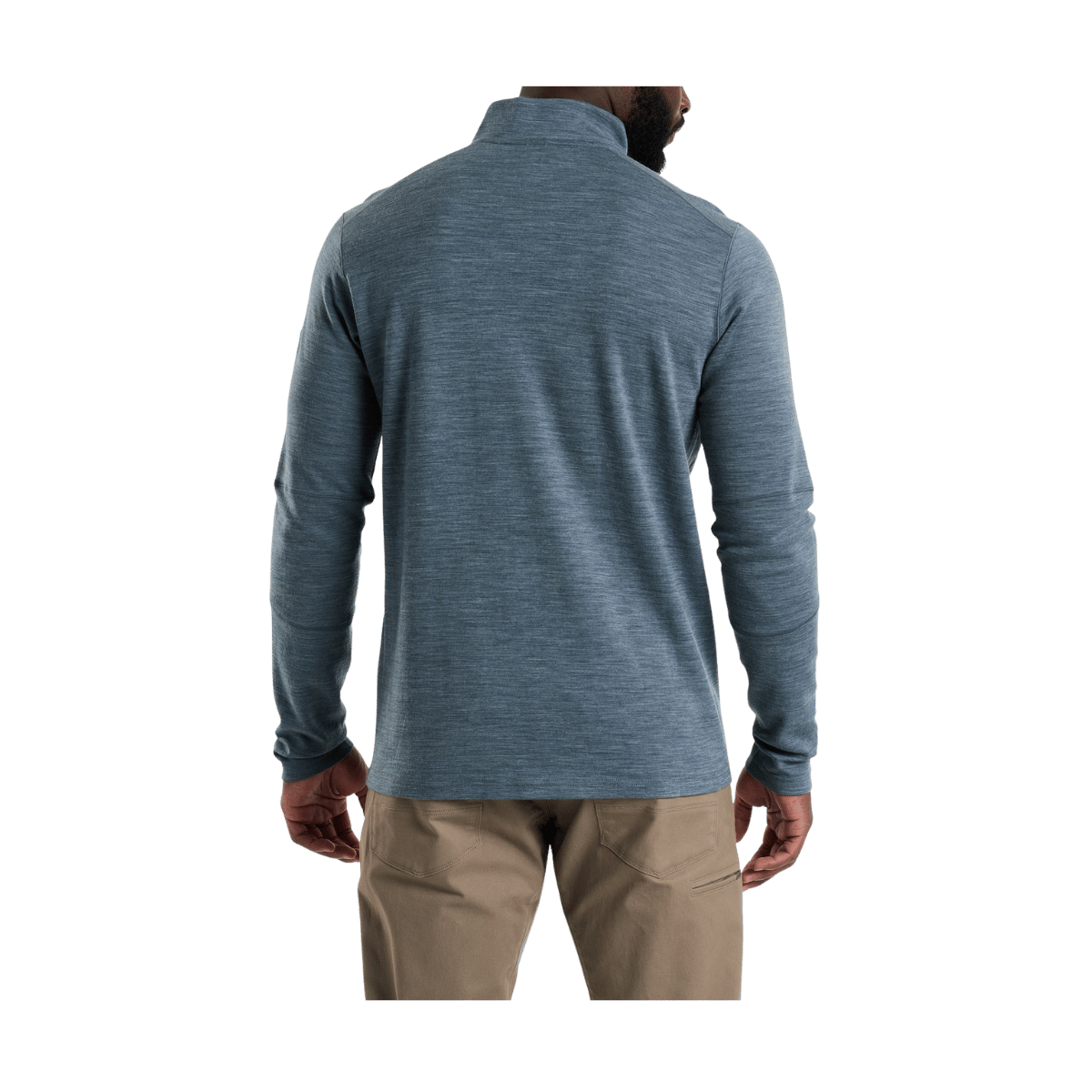 KUHL MEN'S INVIGORATR 1/4 ZIP LONG SLEEVE - SLATE BLUE - BACK VIEW