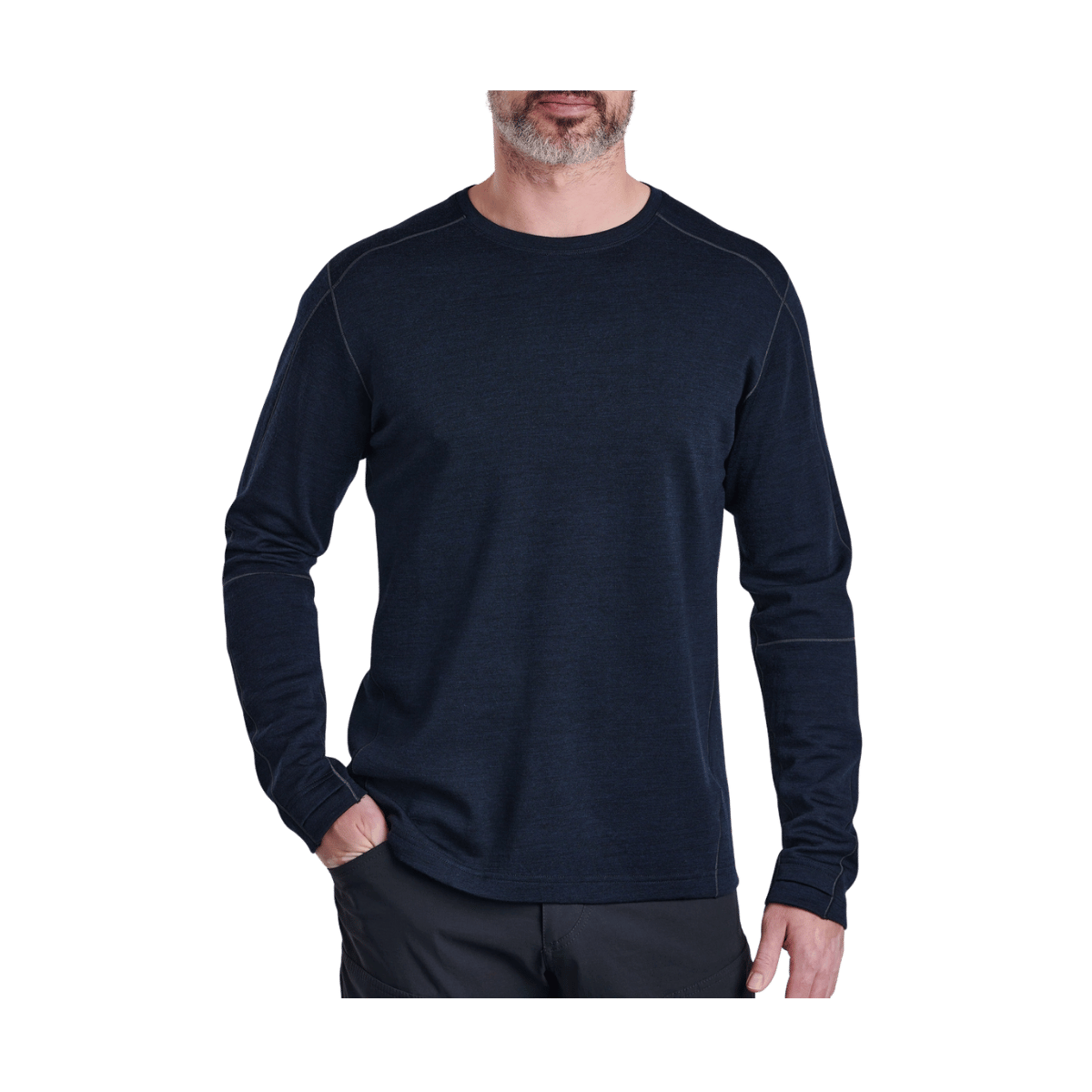 KUHL MEN'S INVIGORATR CREW NECK SWEATER - PIRATE BLUE - FRONT VIEW
