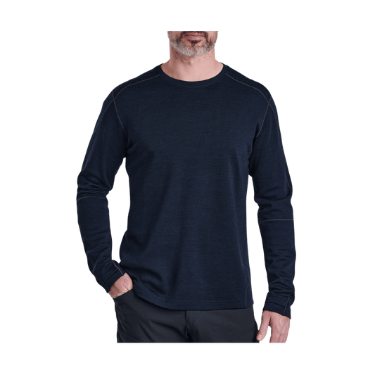 KUHL MEN'S INVIGORATR CREW NECK SWEATER - PIRATE BLUE - FRONT VIEW