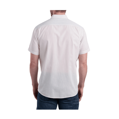 KUHL MEN'S KARIB STRIPE SHORT SLEEVE SHIRT - SEA SALT - BACK VIEW