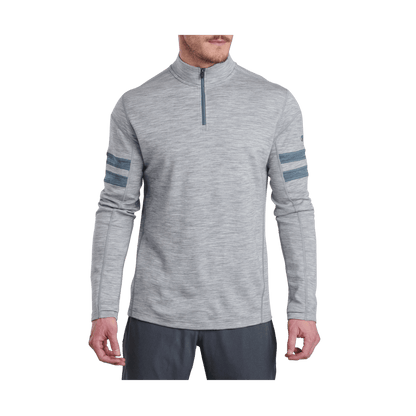 KUHL MEN'S LIGHT TEAM 1/4 ZIP LONG SLEEVE - ASH - FRONT VIEW