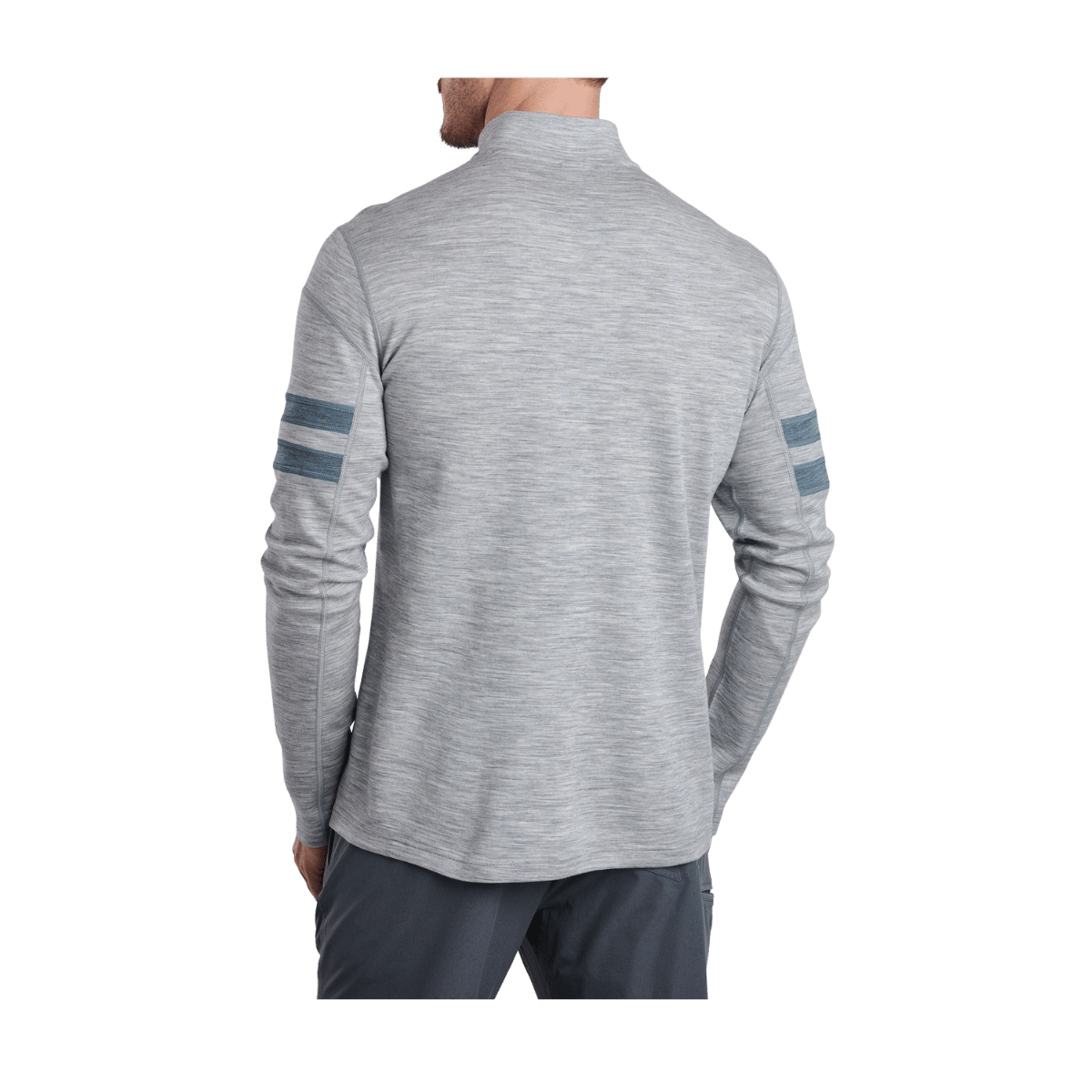 KUHL MEN'S LIGHT TEAM 1/4 ZIP LONG SLEEVE - ASH - BACK VIEW