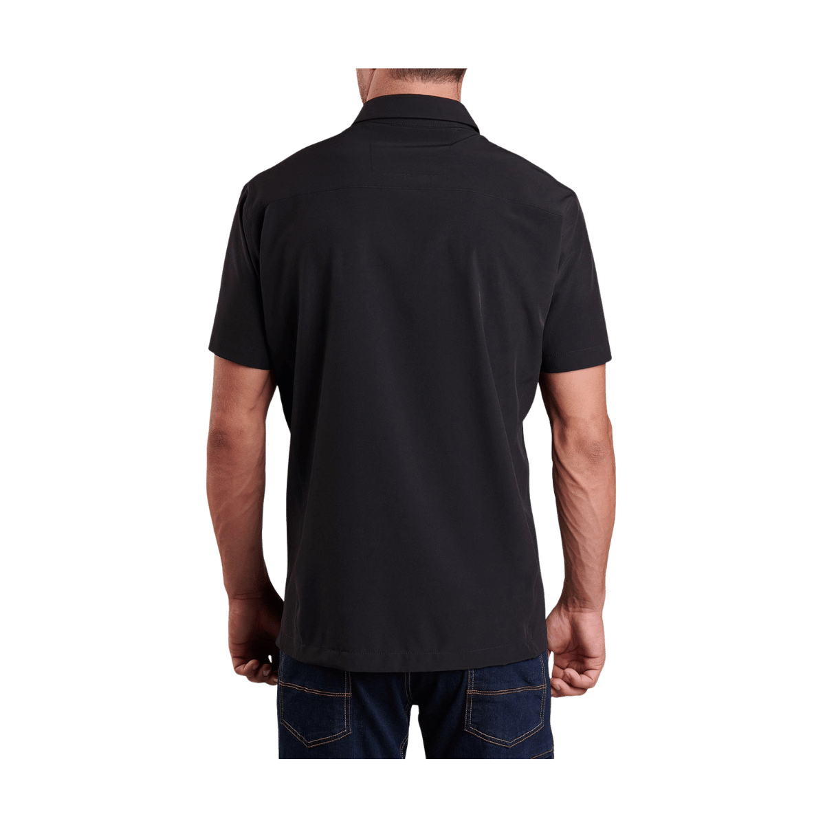 KUHL MEN'S RENEGADE SHORT SLEEVE SHIRT - BLACKOUT - BACK VIEW
