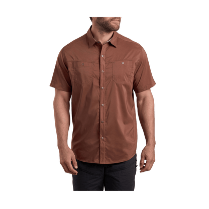 KUHL MEN'S STEALTH SHORT SLEEVE SHIRT - RUSTIC BRICK -  FRONT VIEW