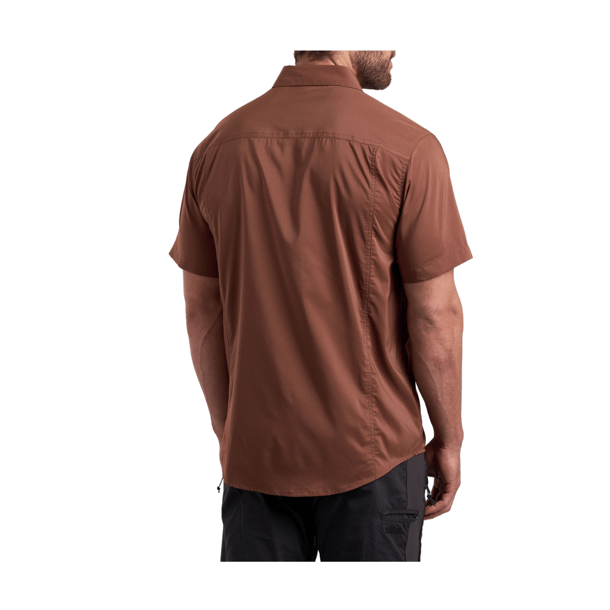 KUHL MEN'S STEALTH SHORT SLEEVE SHIRT - RUSTIC BRICK - BACK VIEW