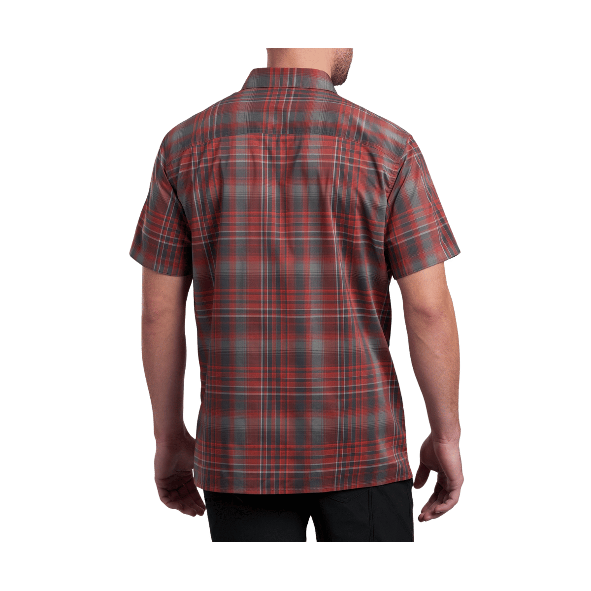 KUHL MEN'S RESPONSE SHORT SLEEVE SHIRT - MOLTEN ROCK -  BACK VIEW