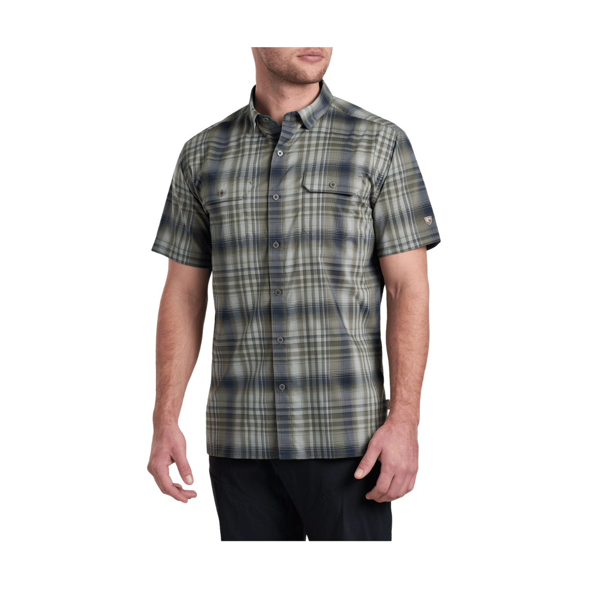 KUHL MEN'S RESPONSE SHORT SLEEVE SHIRT - OLIVE NIGHT - FRONT VIEW