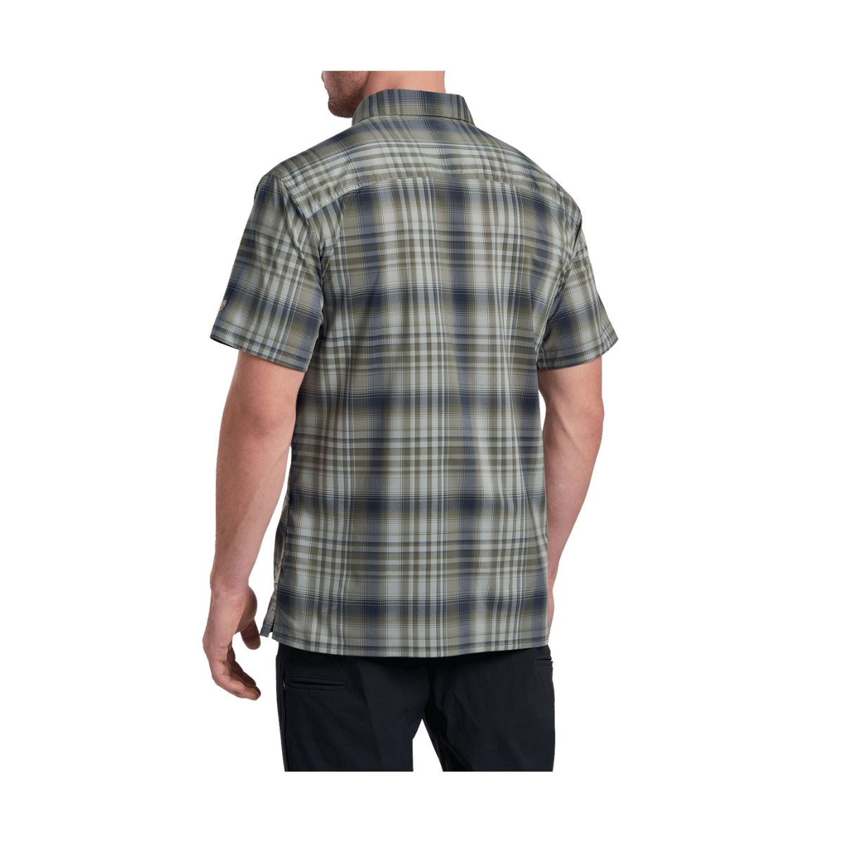 KUHL MEN'S RESPONSE SHORT SLEEVE SHIRT - OLIVE NIGHT - BACK VIEW