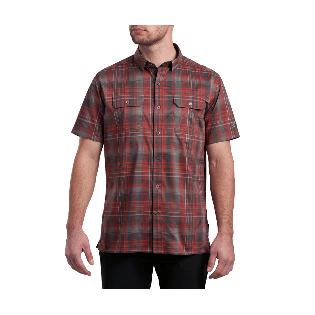 KUHL MEN'S RESPONSE SHORT SLEEVE SHIRT - MOLTEN ROCK - FRONT VIEW