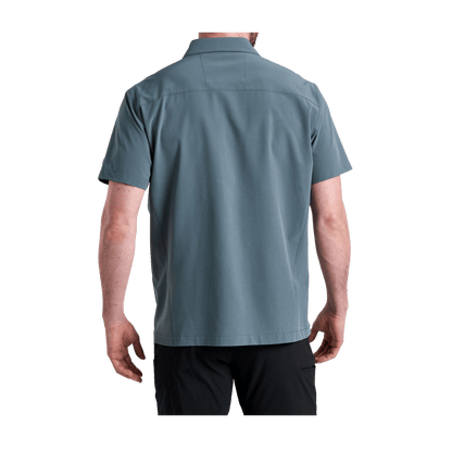 KUHL MEN'S RENEGADE SHORT SLEEVE SHIRT - CHARCOAL BLUE - BACK VIEW