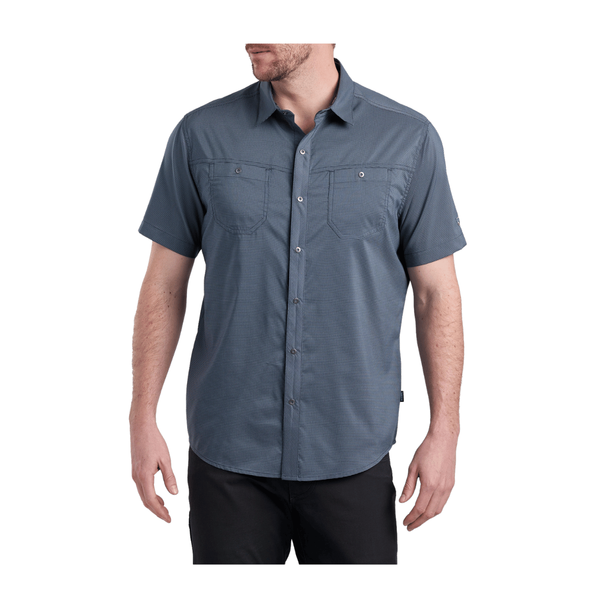 KUHL MEN'S STEALTH SHORT SLEEVE SHIRT - OPEN SEA - FRONT VIEW
