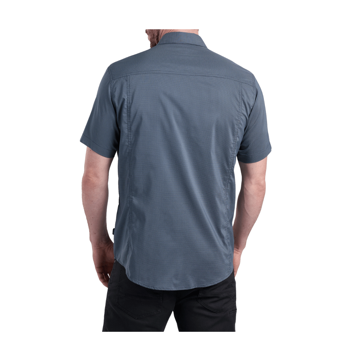 KUHL MEN'S STEALTH SHORT SLEEVE SHIRT - OPEN SEA - BACK VIEW
