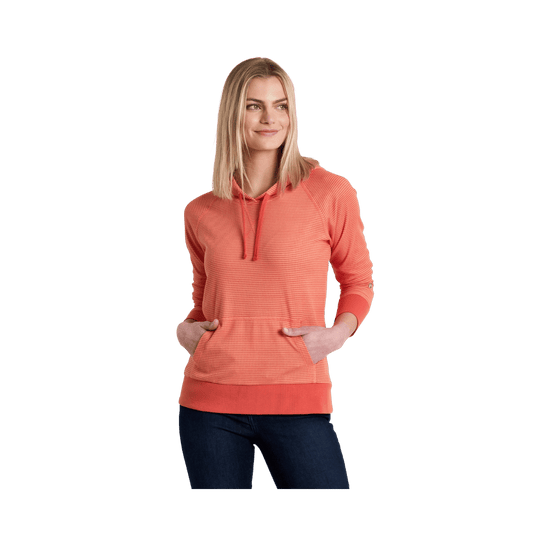 KUHL WOMEN'S STRIA PULLOVER HOODY - SUNSET - FRONT VIEW