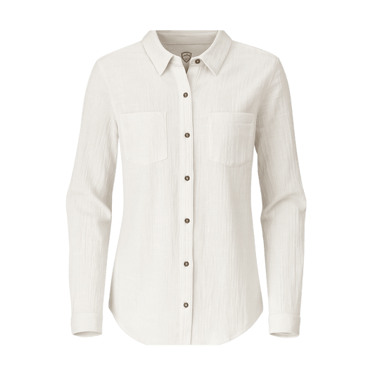 KUHL WOMEN'S ADELE LONG SLEEVE BUTTON DOWN SHIRT - NATURAL