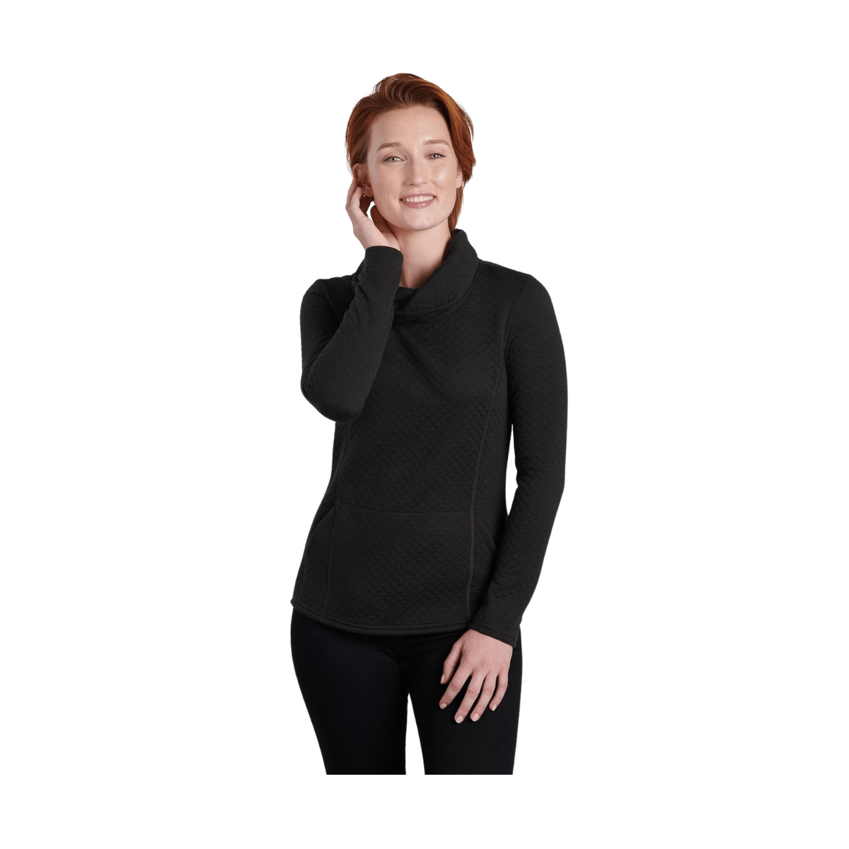 KUHL WOMEN'S ATHENA PULLOVER - BLACK - FRONT VIEW