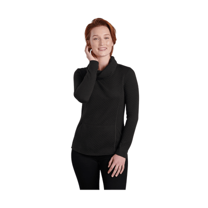 KUHL WOMEN'S ATHENA PULLOVER - BLACK - FRONT VIEW