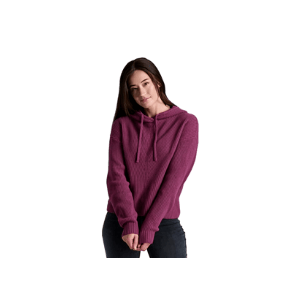 KUHL WOMEN'S FIRESIDE SWEATER HOODY- MULBERRY