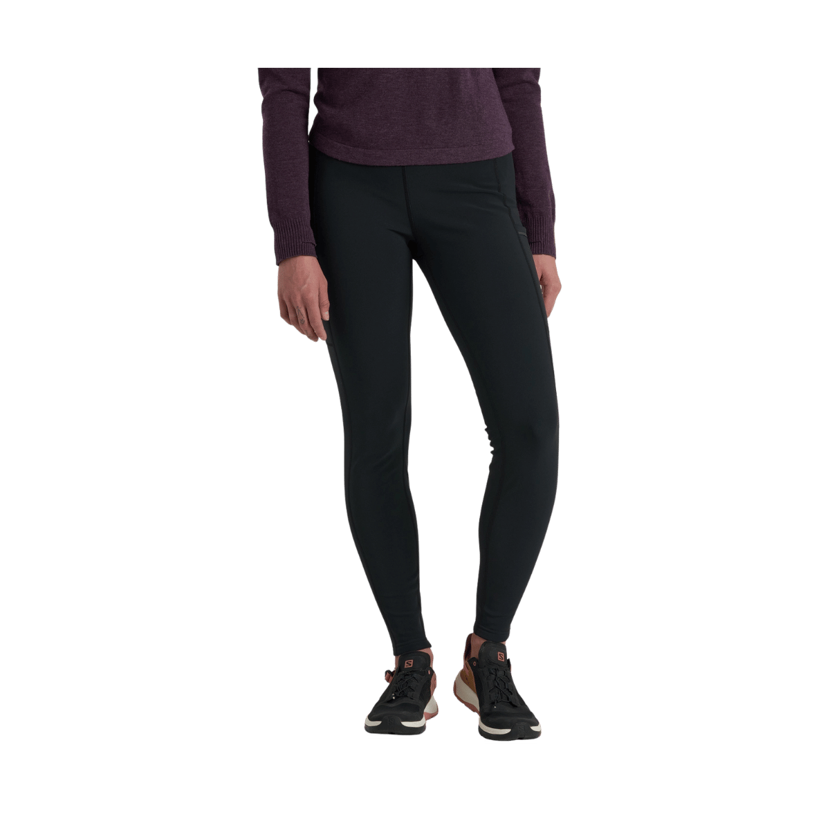 KUHL WOMEN'S FROST SOFTSHELL TIGHT - RAVEN - FRONT VIEW