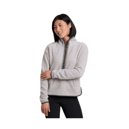 KUHL WOMEN'S HYGGE FLEECE 1/2 ZIP - NATURAL - FRONT VIEW
