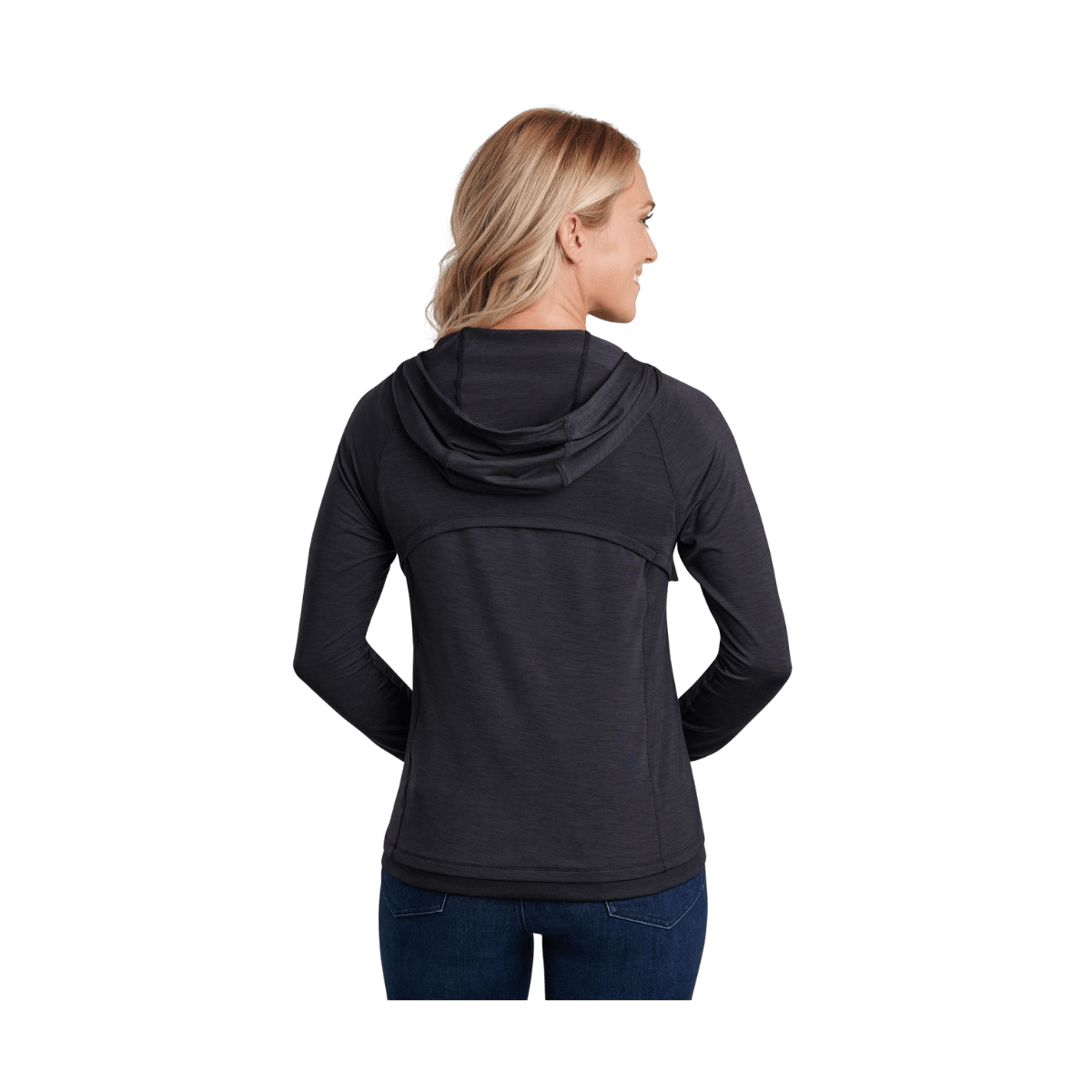 KUHL WOMEN'S INSPIRA FZ HOODY - BLACK - BACK VIEW