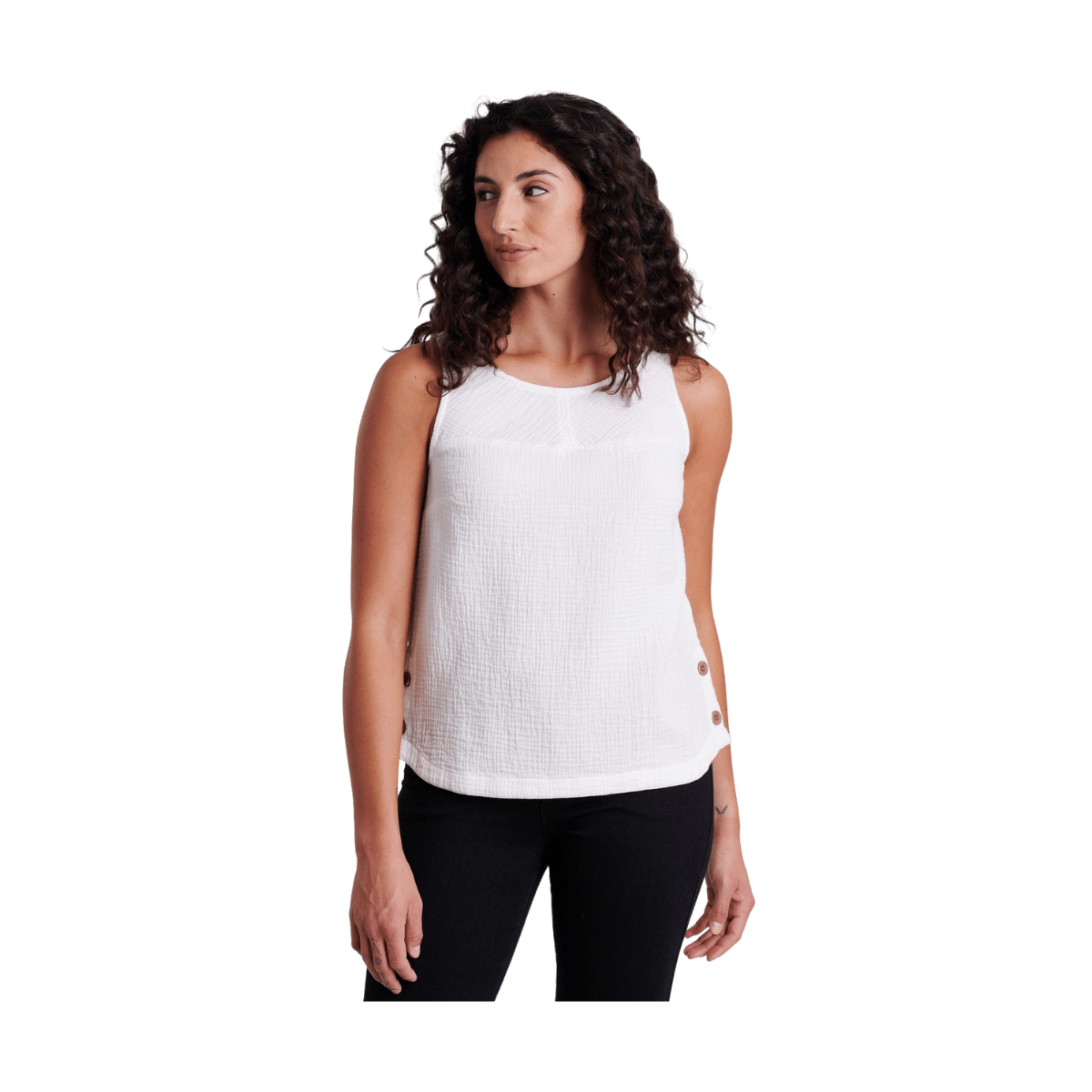 KUHL WOMEN'S KLOVER TANK TOP - WHITE - FRONT VIEW