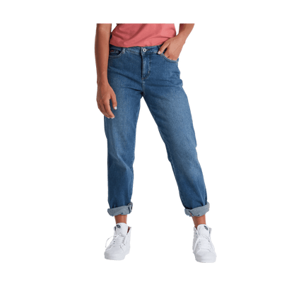 KUHL WOMEN'S KONTOUR BOYFRIEND DENIM PANT - VINTAGE BLUE - FRONT VIEW