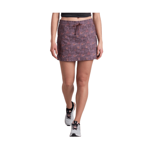 KUHL WOMEN'S KRUISER GETAWAY SKORT - MAUVE WOODLAND - FRONT VIEW