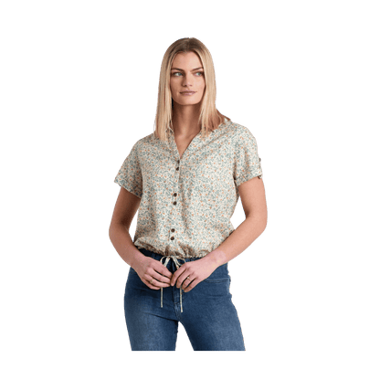 KUHL WOMEN'S LILIANA SHORT SLEEVE SHIRT - NATURAL - FRONT VIEW