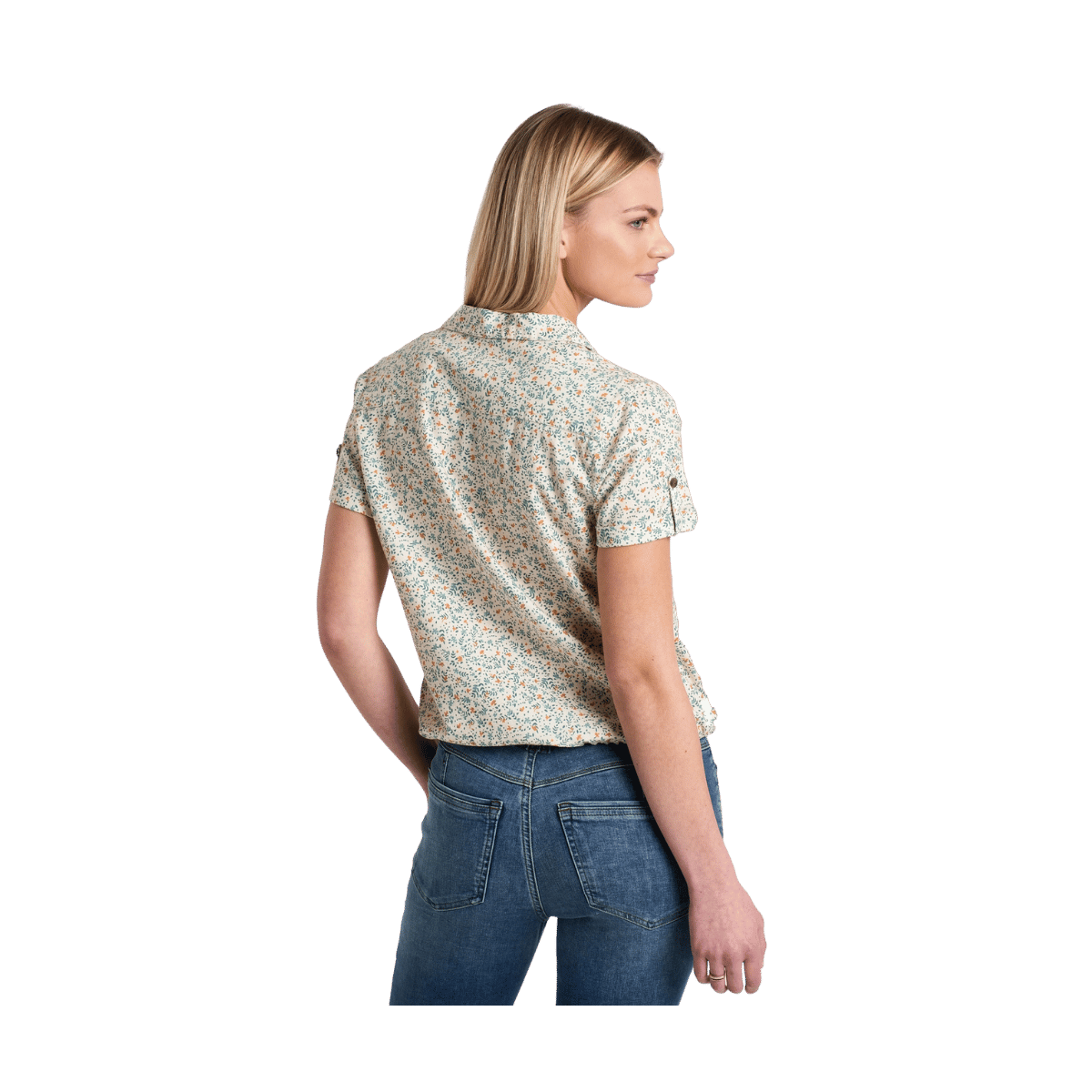 KUHL WOMEN'S LILIANA SHORT SLEEVE SHIRT - NATURAL  - BACK VIEW