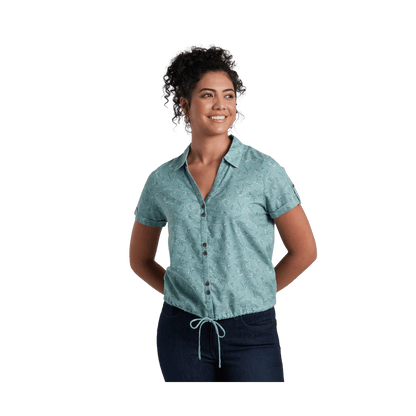 KUHL WOMEN'S LILIANA SHORT SLEEVE SHIRT - FLORAL DEW - FRONT VIEW