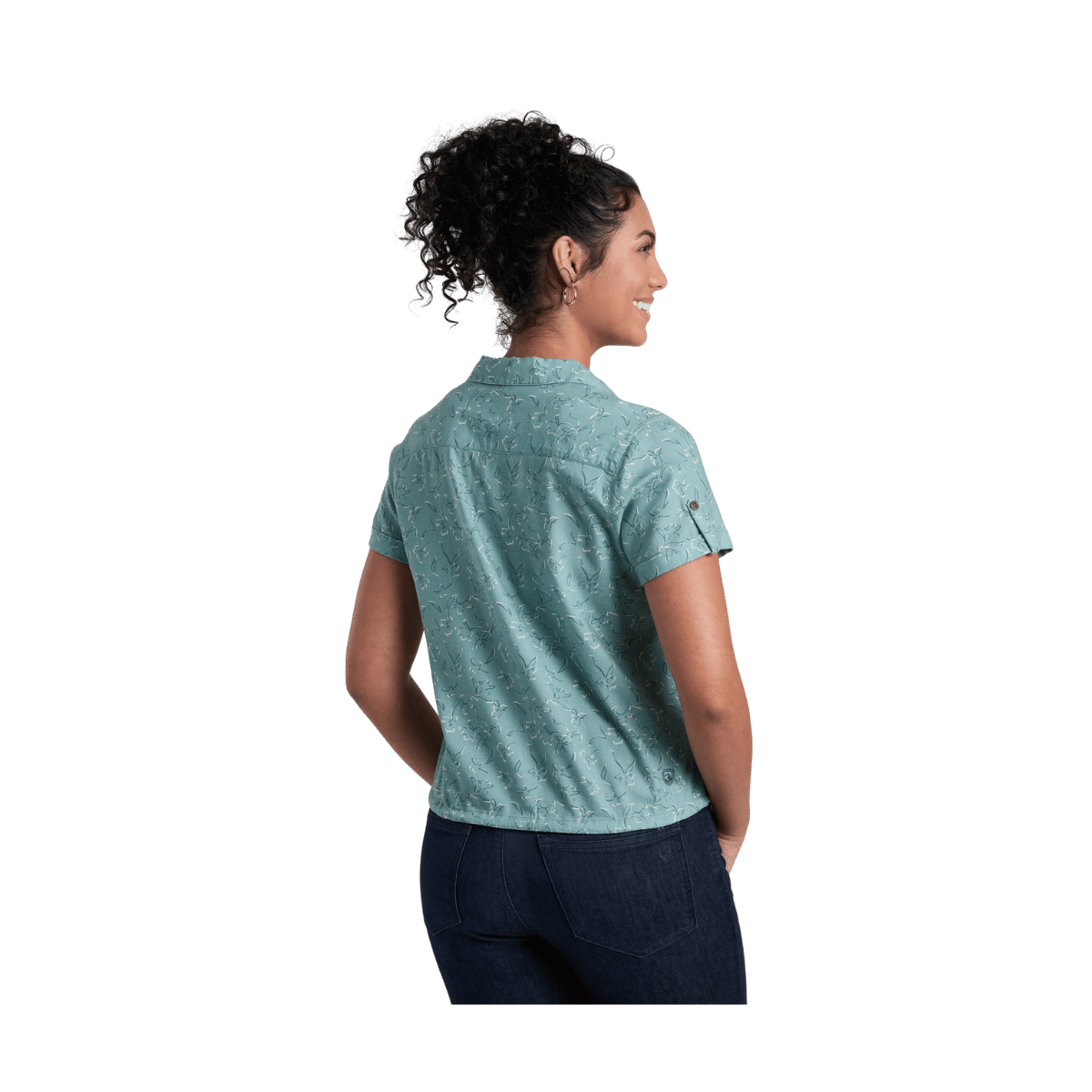 KUHL WOMEN'S LILIANA SHORT SLEEVE SHIRT - FLORAL DEW - BACK VIEW