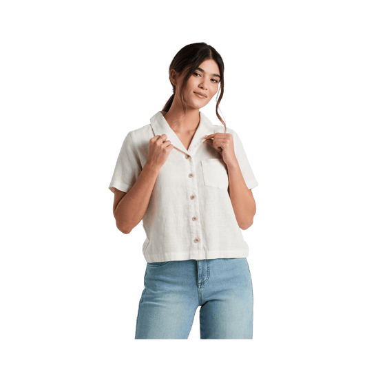 KUHL WOMEN'S LUISA SHORT SLEEVE SHIRT - NATURAL - FRONT VIEW