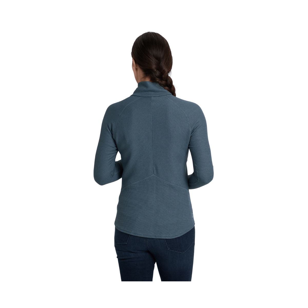 KUHL WOMEN'S PETRA TURTLENECK - MINERAL BLUE - BACK VIEW