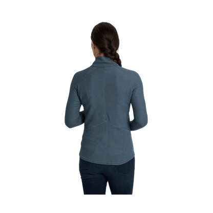 KUHL WOMEN'S PETRA TURTLENECK - MINERAL BLUE - BACK VIEW