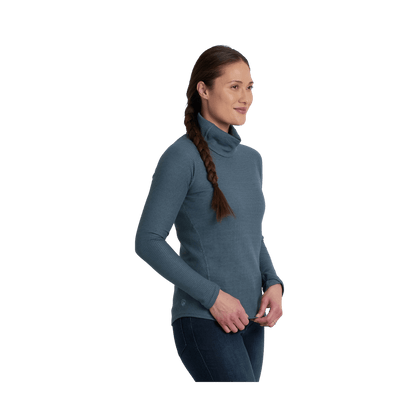 KUHL WOMEN'S PETRA TURTLENECK - MINERAL BLUE - SIDE VIEW