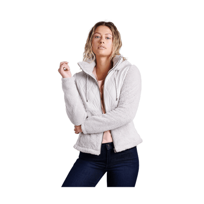 KUHL WOMEN'S PRIMA FLIGHT HOODY - STONE - FRONT VIEW